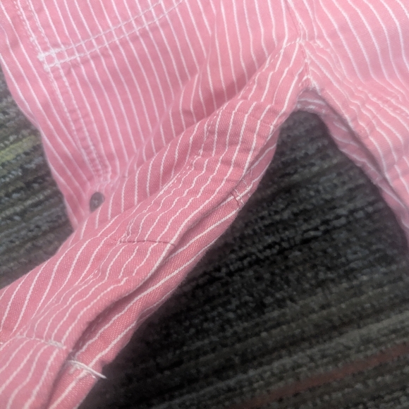 Baby Boden Pink and White Striped Overalls - Picture 3 of 5